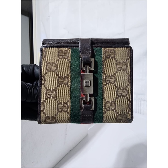 Authentic GUCCI Monogram Web Wallet Brown/Beige - Picture 3 of 15